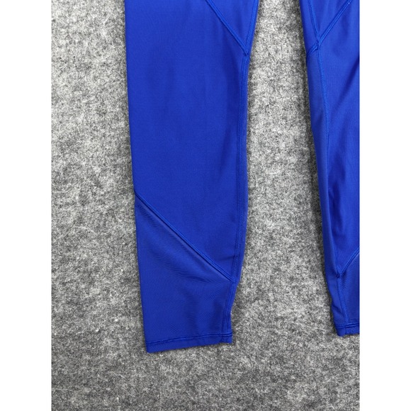 LULULEMON Size 4 Blue High Rise Crop Leggings Mesh Inlay Pockets 25" Yoga - Picture 6 of 7